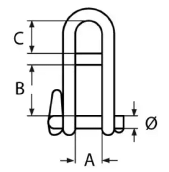 Boat Vision Sleutelsluiting met brug 5 x 13 x 40 mm, 954 kg A4/316