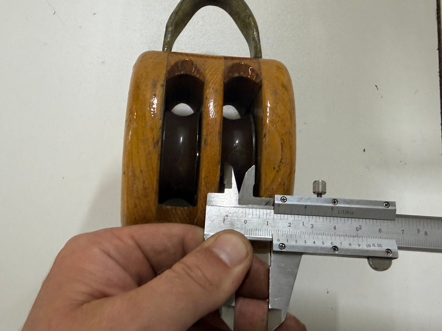 Houten 2 schijfs blok 50 mm tot 14 mm lijn - 8