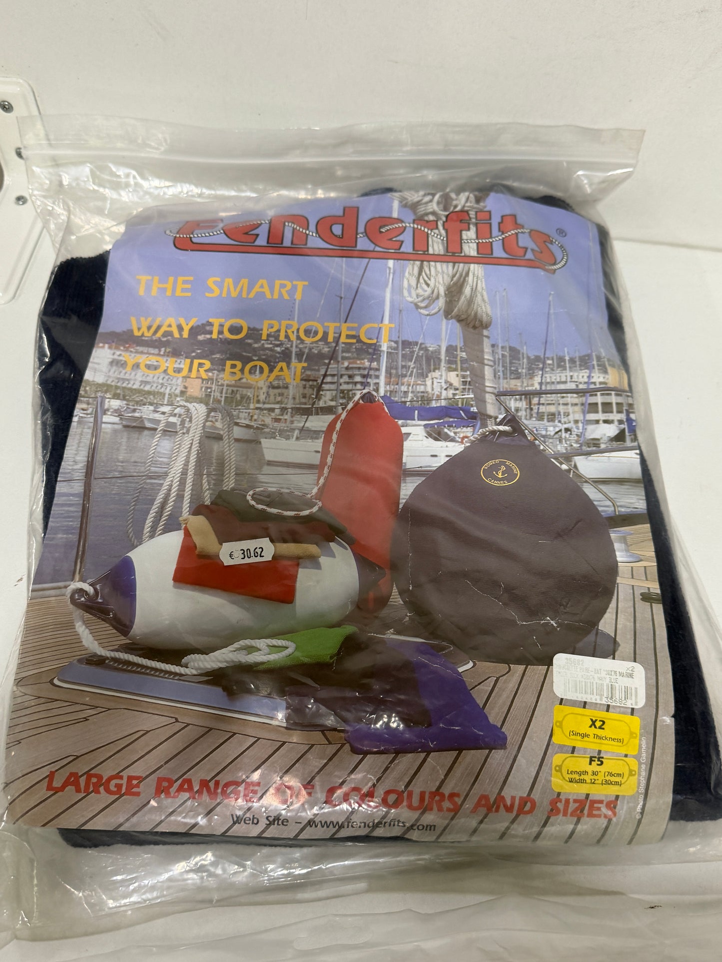 Fenderfits / fenderhoes F5 x2 76 x 30 cm blauw NIEUW