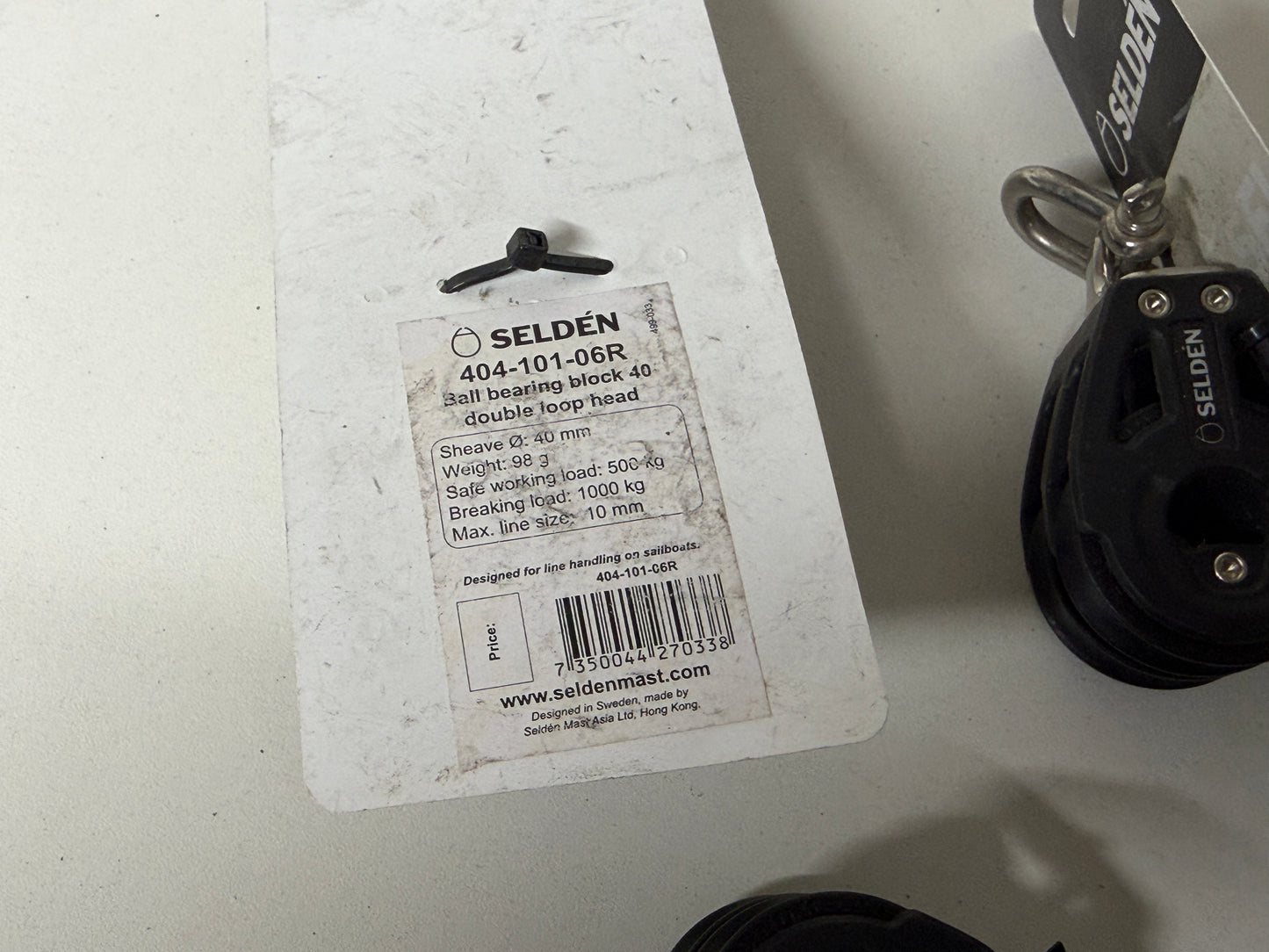 Nieuwe Selden 2 schijfs gelagerd blok 40 mm tot 10 mm