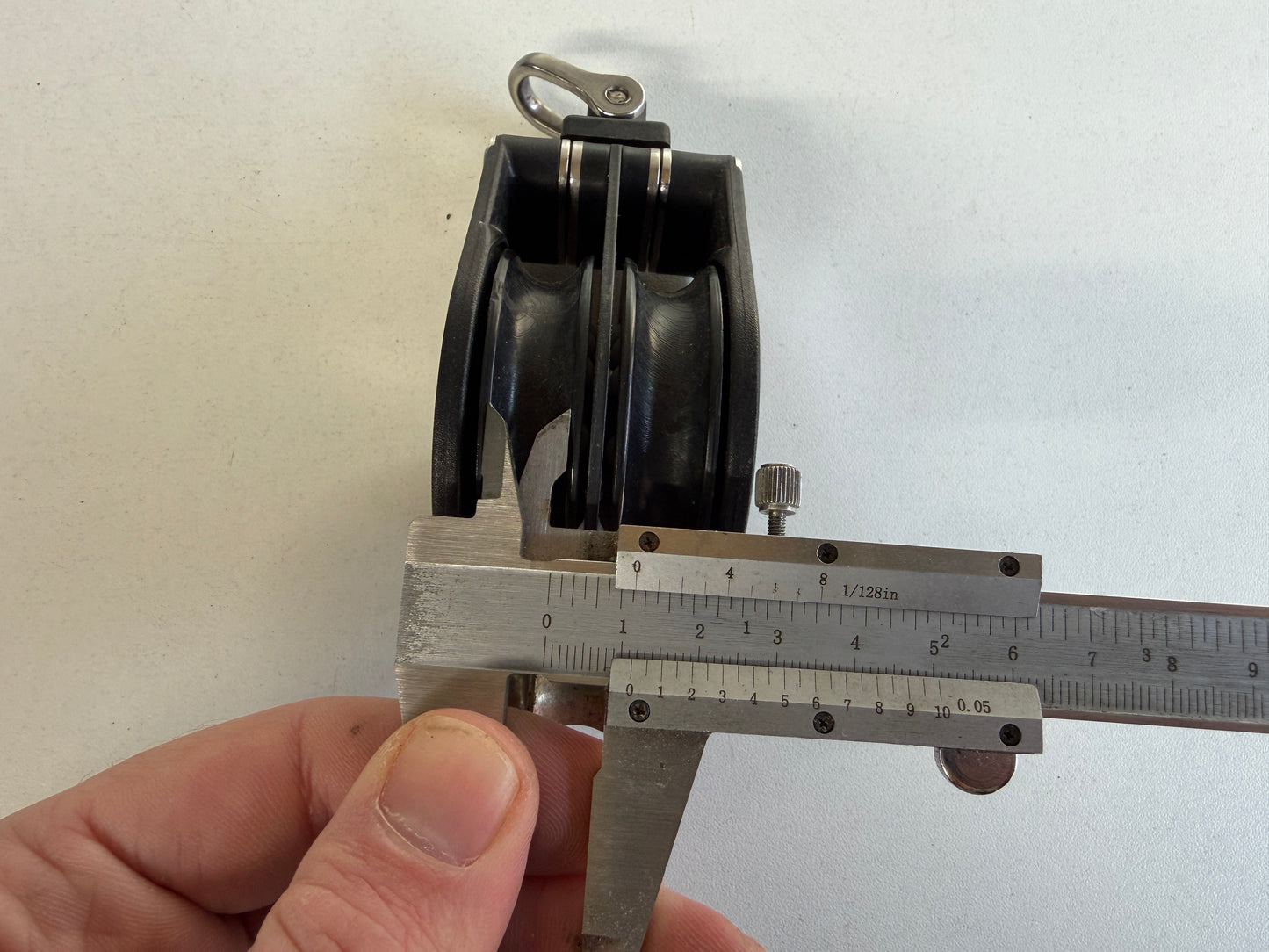 Ronstan 2 schijfs blok 57 mm 12 mm lijn gelagerd, hondsvot