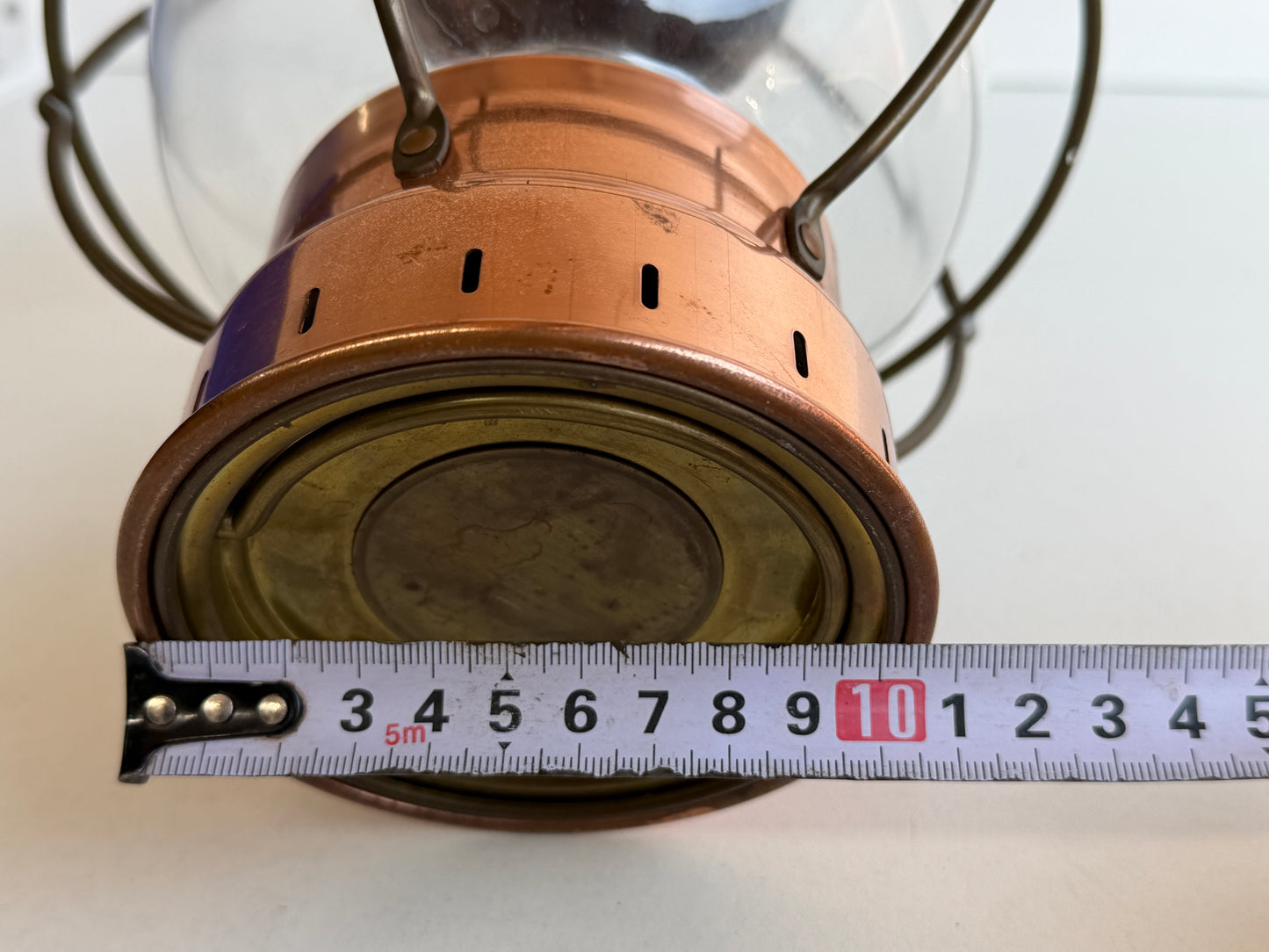 Messing/koper Trawlerlamp / olielamp / lamp 28 cm hoog
