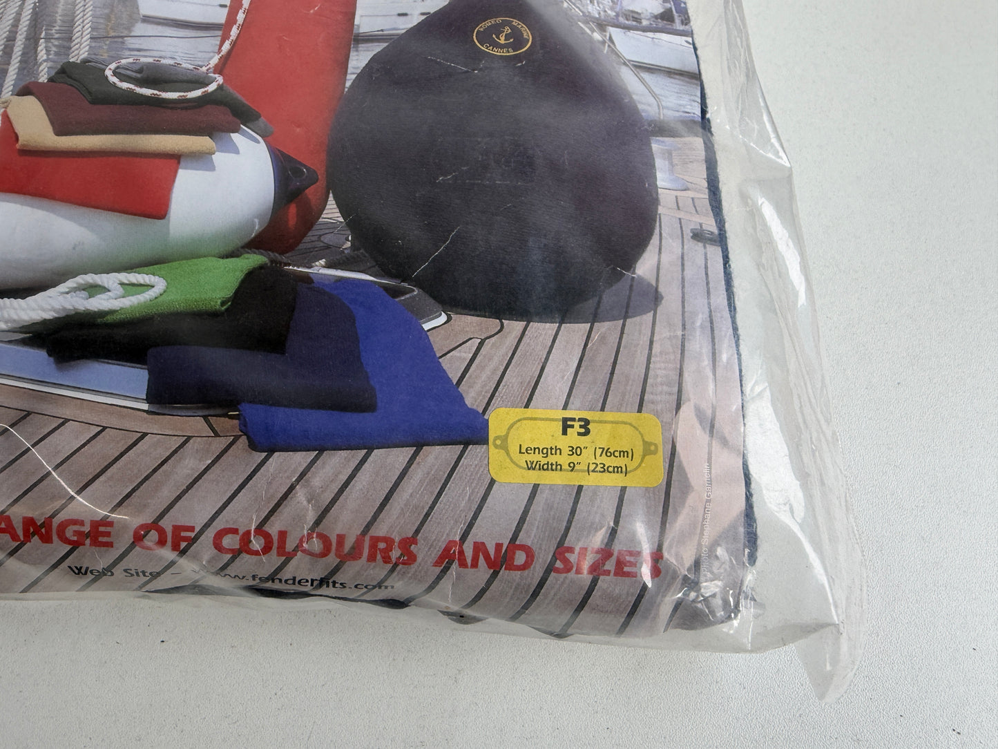 Fenderhoes blauw 76x23cm F3 NIEUW