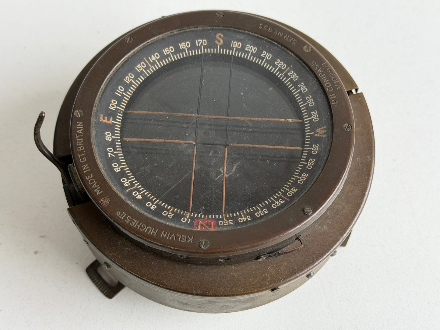 Bronzen Kelvin Hughes PII Compass V1029/1 Ser Nr2 855