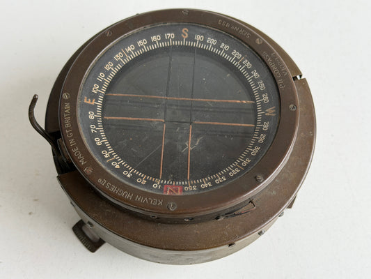 Bronzen Kelvin Hughes PII Compass V1029/1 Ser Nr2 855