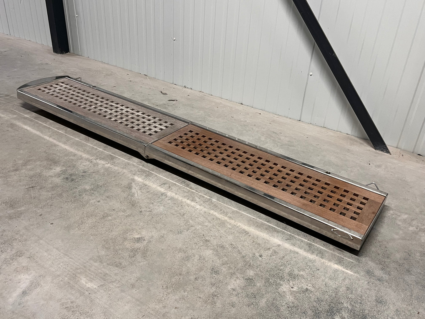 Loopplank teak / RVS 200 x 36 cm