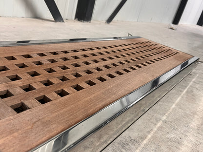 Loopplank teak / RVS 200 x 36 cm