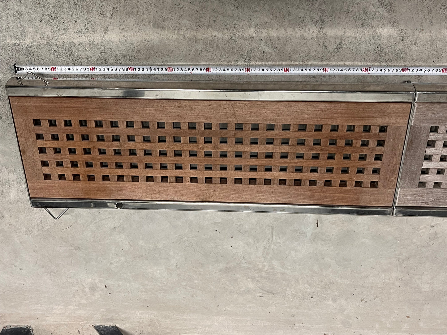 Loopplank teak / RVS 200 x 36 cm