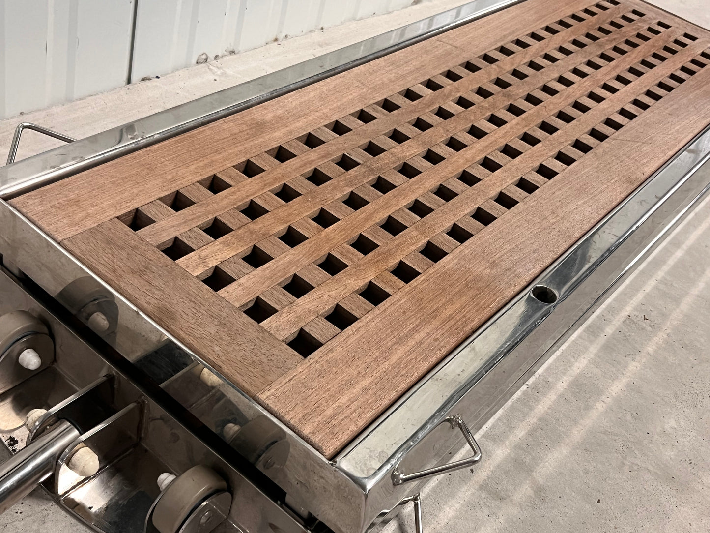 Loopplank teak / RVS 200 x 36 cm