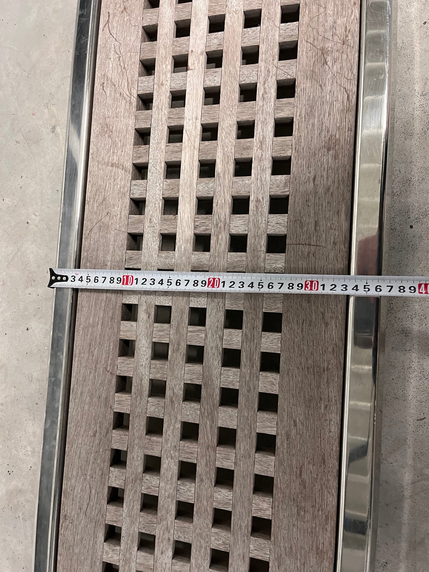 Loopplank teak / RVS 200 x 36 cm