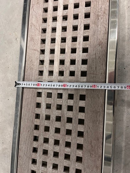 Loopplank teak / RVS 200 x 36 cm