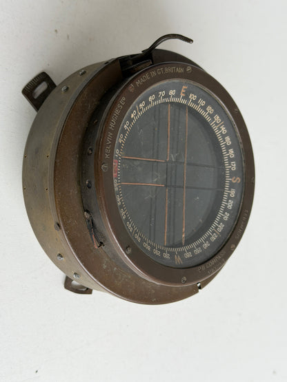 Bronzen Kelvin Hughes PII Compass V1029/1 Ser Nr2 855