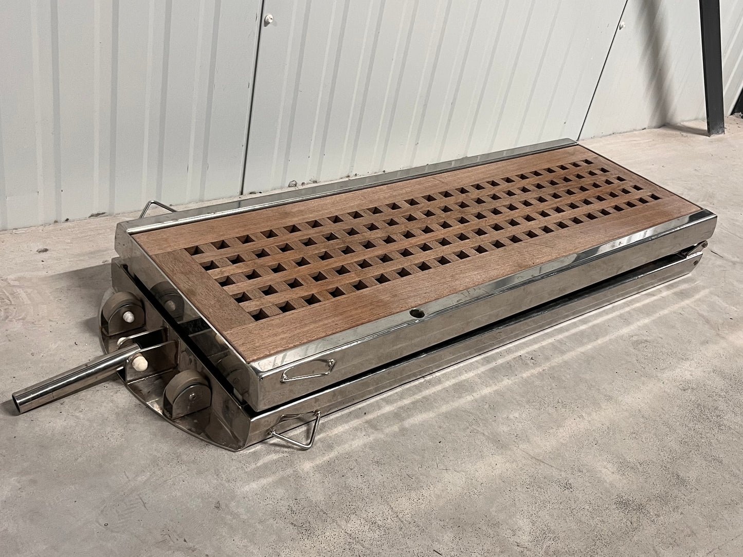 Loopplank teak / RVS 200 x 36 cm