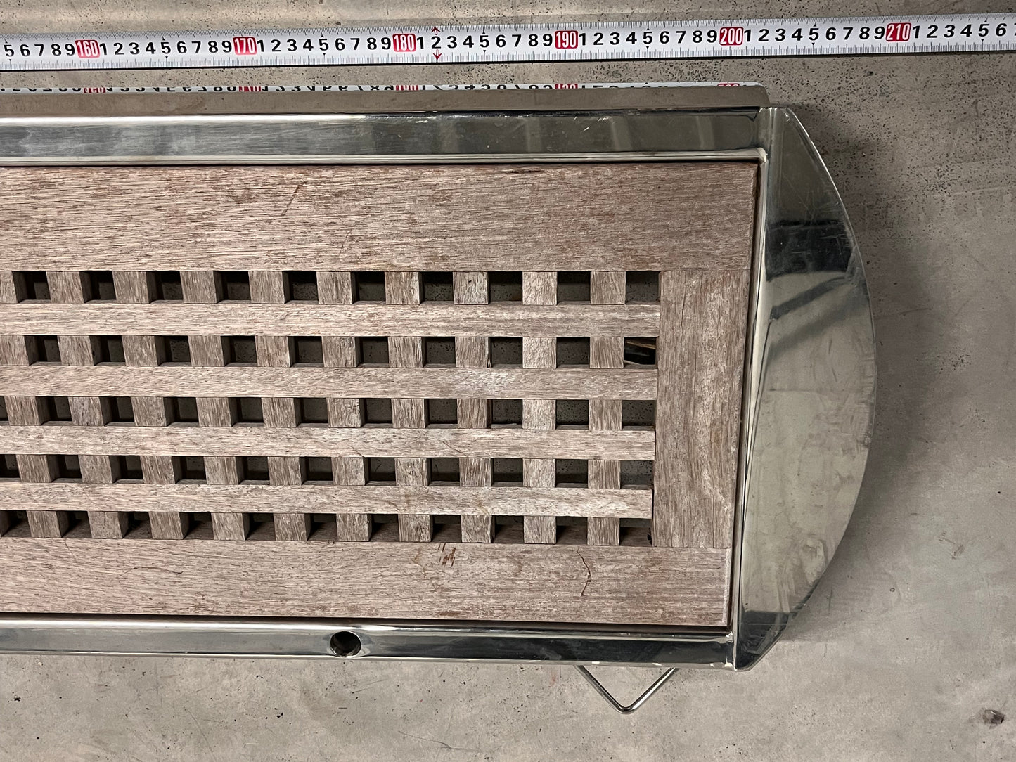 Loopplank teak / RVS 200 x 36 cm