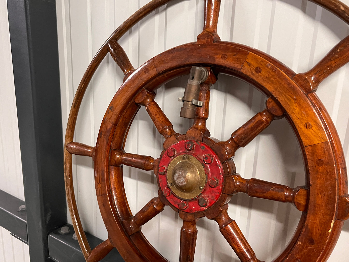 Houten stuurwiel 80 cm met bronzen draaihulp