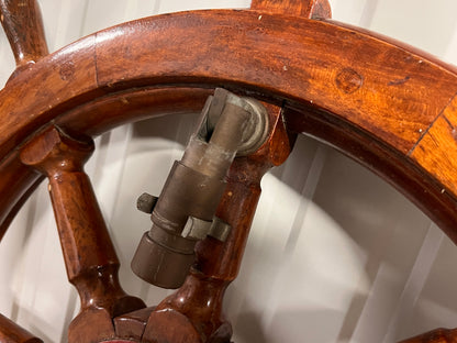 Houten stuurwiel 80 cm met bronzen draaihulp