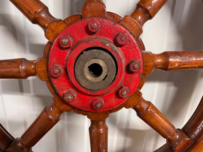 Houten stuurwiel 80 cm met bronzen draaihulp