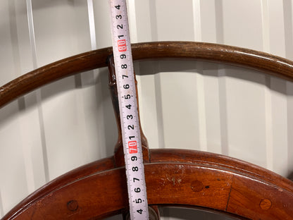 Houten stuurwiel 80 cm met bronzen draaihulp