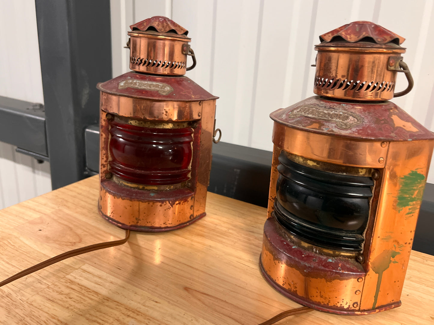 Scheepslantaarn Stuurboord + Bakboord Hoogte 23 cm