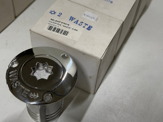 RVS Waste / water vuldop /dekvuldop 51 mm Belship 018316 NIEUW