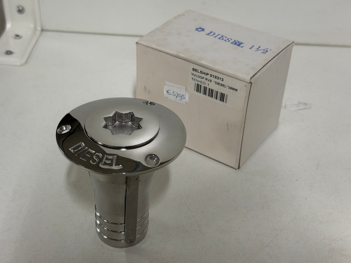 RVS Diesel vuldop /dekvuldop 38 mm Belship 018313 NIEUW