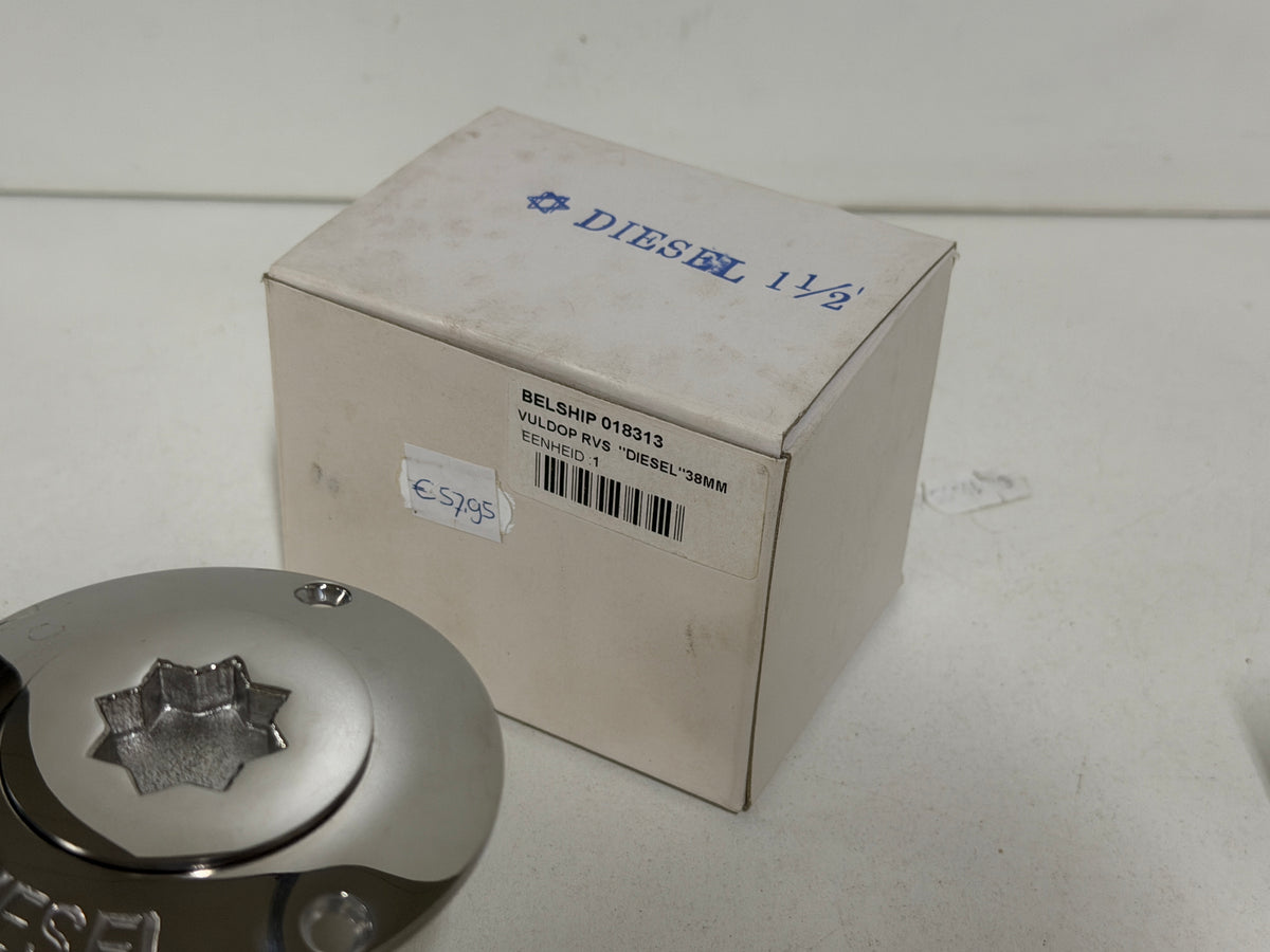 RVS Diesel vuldop /dekvuldop 38 mm Belship 018313 NIEUW