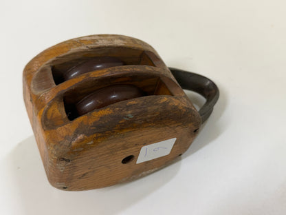 Houten 2 schijfs blok 75 mm tot 15 mm lijn - 6