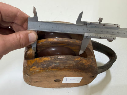 Houten 2 schijfs blok 75 mm tot 15 mm lijn - 6
