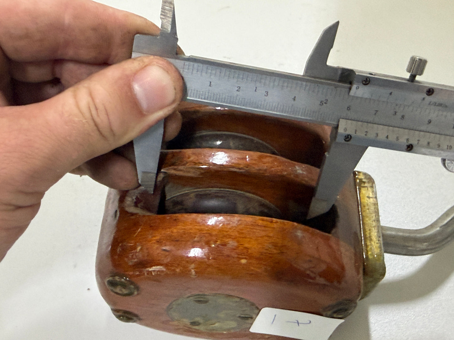 Houten 2 schijfs blok 60 mm tot 13 mm lijn - 7
