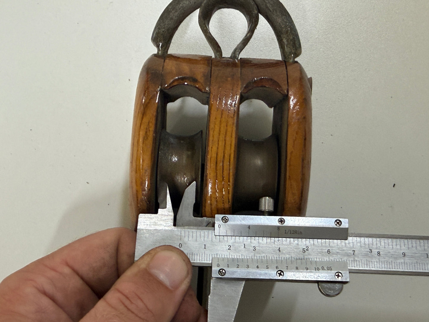 2 Houten 2 schijfs blok 40 mm tot 15 mm lijn - 9