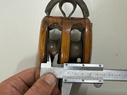 2 Houten 2 schijfs blok 40 mm tot 15 mm lijn - 9