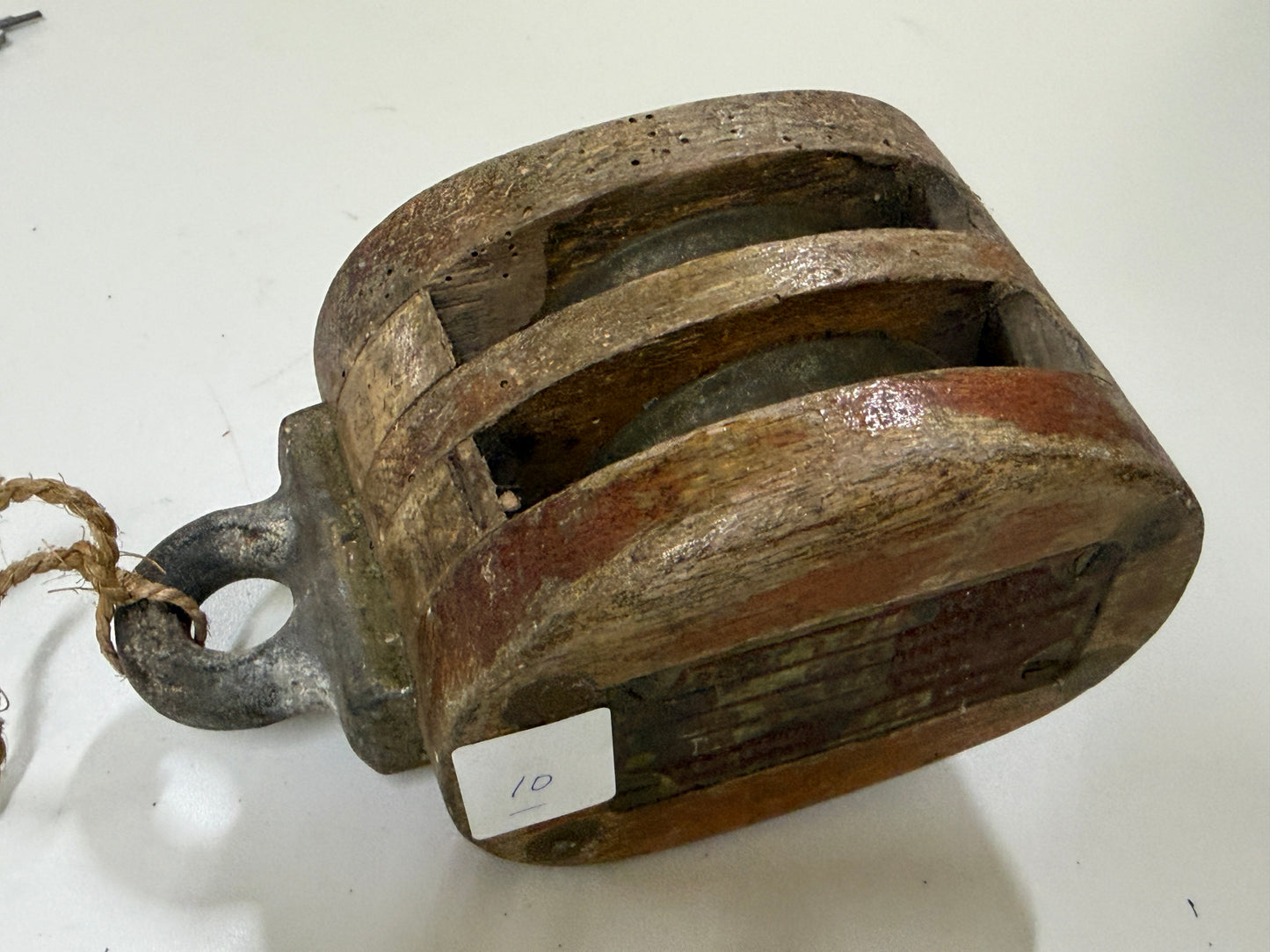 Houten 2 schijfs blok 75 mm tot 13 mm lijn - 10