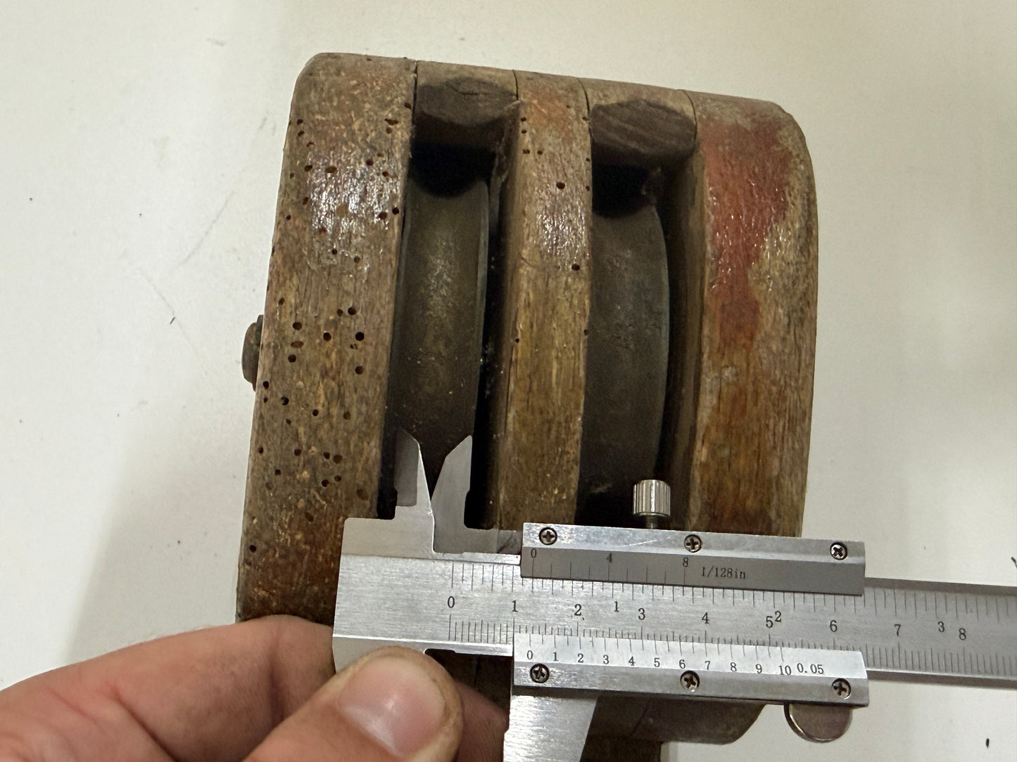 Houten 2 schijfs blok 75 mm tot 13 mm lijn - 10