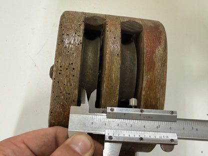 Houten 2 schijfs blok 75 mm tot 13 mm lijn - 10