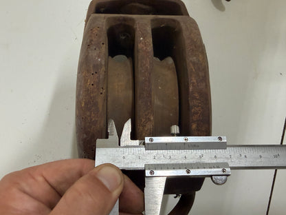Houten 2 schijfs blok 90 mm tot 16 mm lijn - 13