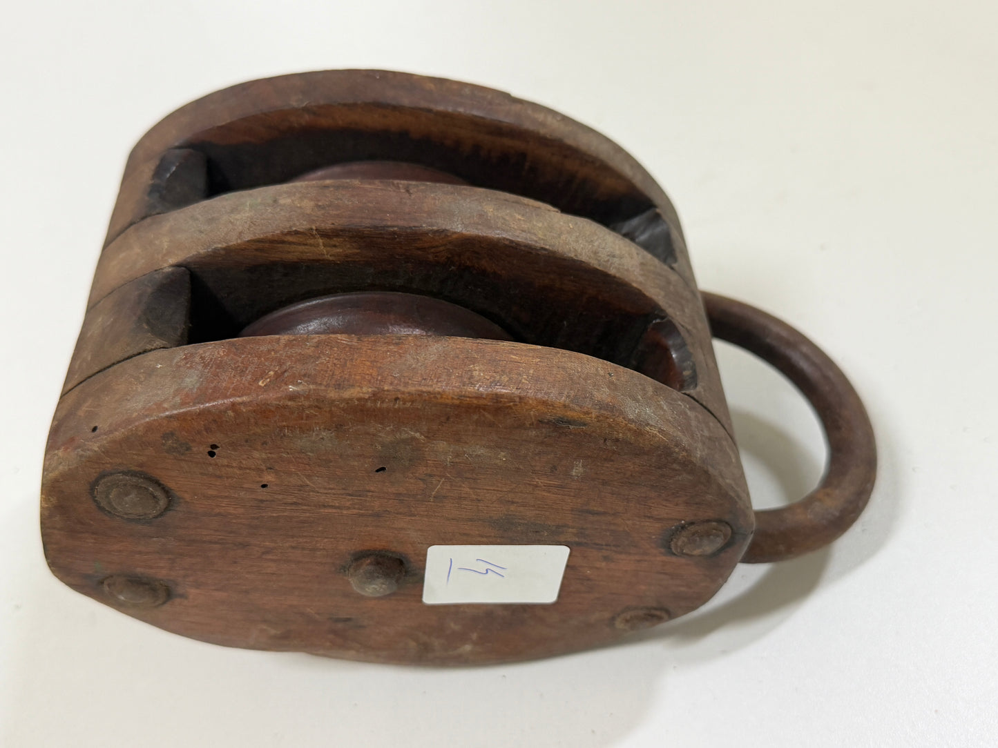 Houten 2 schijfs blok 85 mm tot 16 mm lijn - 14