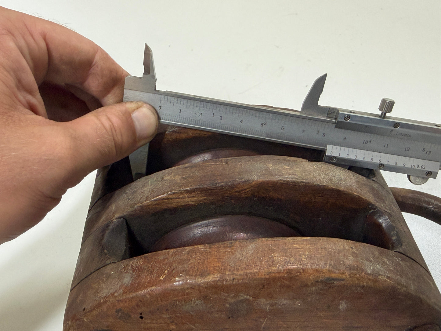 Houten 2 schijfs blok 85 mm tot 16 mm lijn - 14