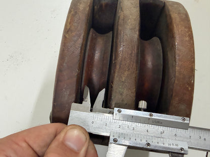 Houten 2 schijfs blok 85 mm tot 16 mm lijn - 14