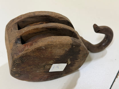 Houten 2 schijfs blok 87 mm tot 16 mm lijn - 15