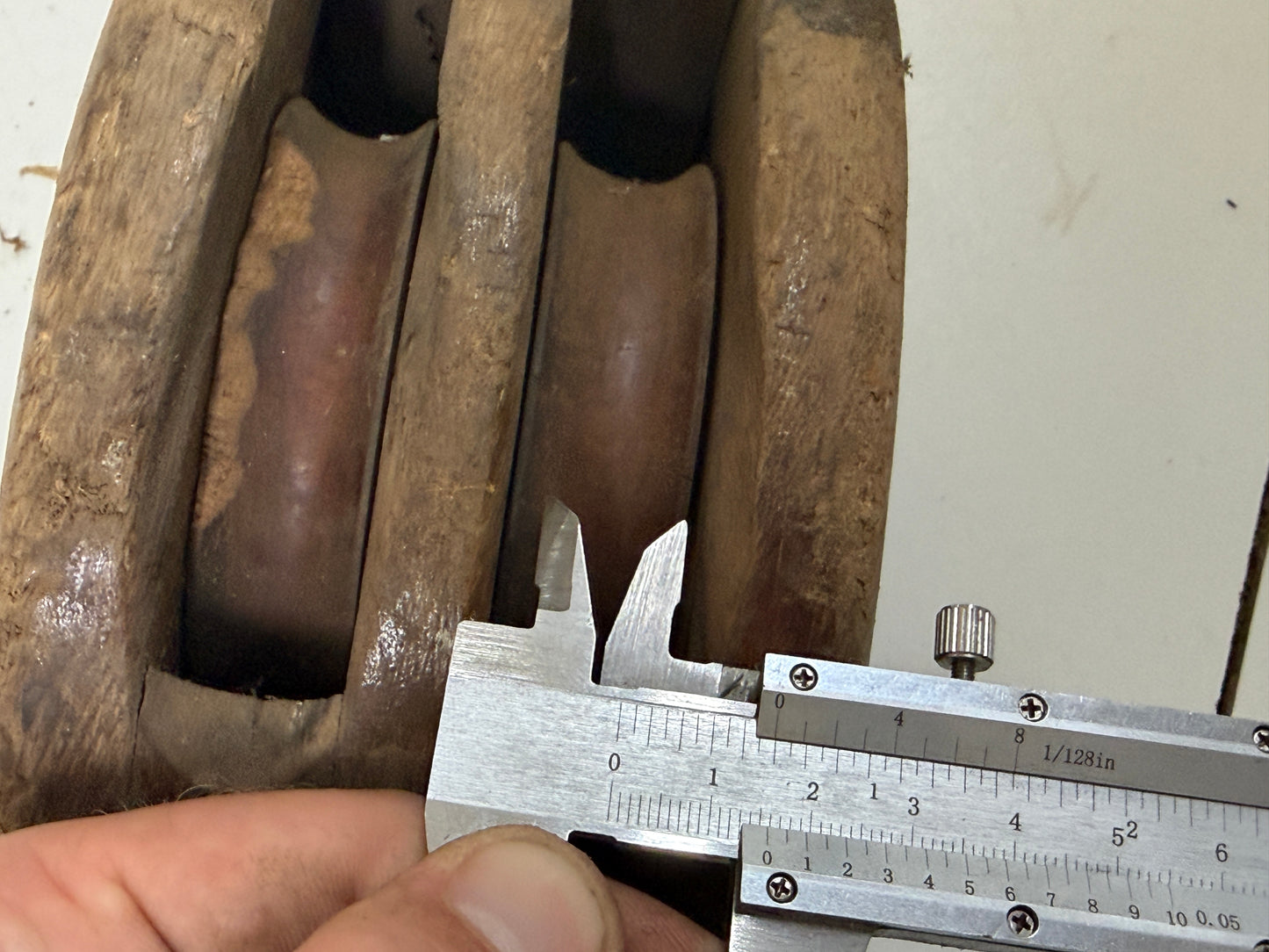 Houten 2 schijfs blok 87 mm tot 16 mm lijn - 15