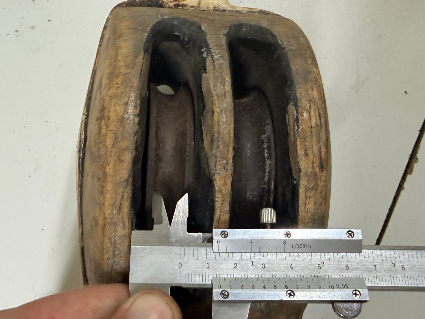 Houten 2 schijfs blok 85 mm tot 14 mm lijn - 17