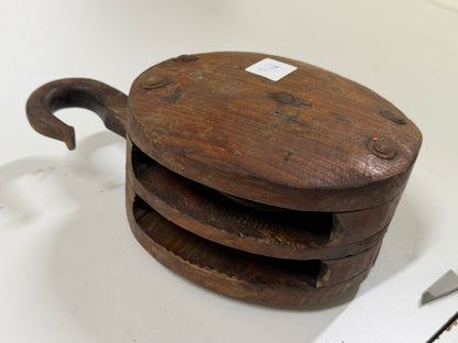 Houten 2 schijfs blok 100 mm tot 14 mm lijn - 19