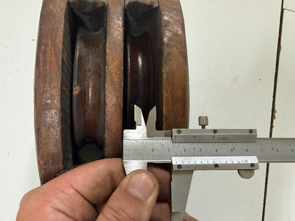 Houten 2 schijfs blok 100 mm tot 14 mm lijn - 19