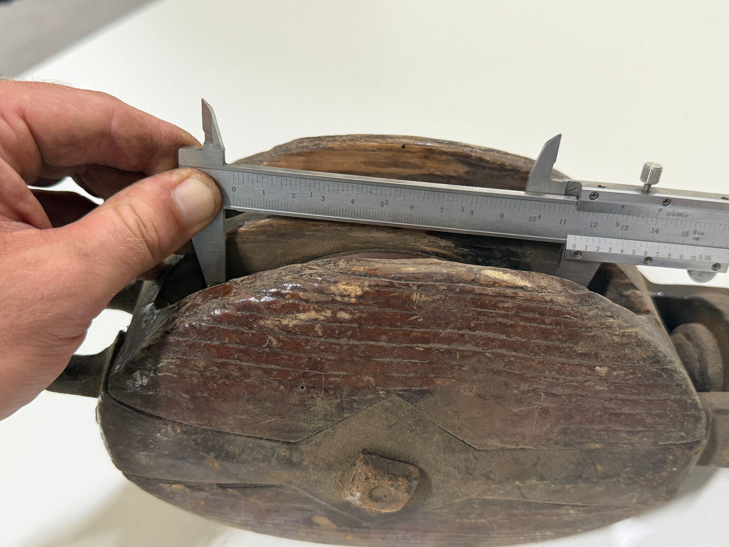 Houten 2 schijfs blok 115 mm tot 18 mm lijn - 20