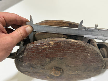 Houten 2 schijfs blok 115 mm tot 18 mm lijn - 20