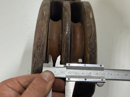 Houten 2 schijfs blok 115 mm tot 18 mm lijn - 20
