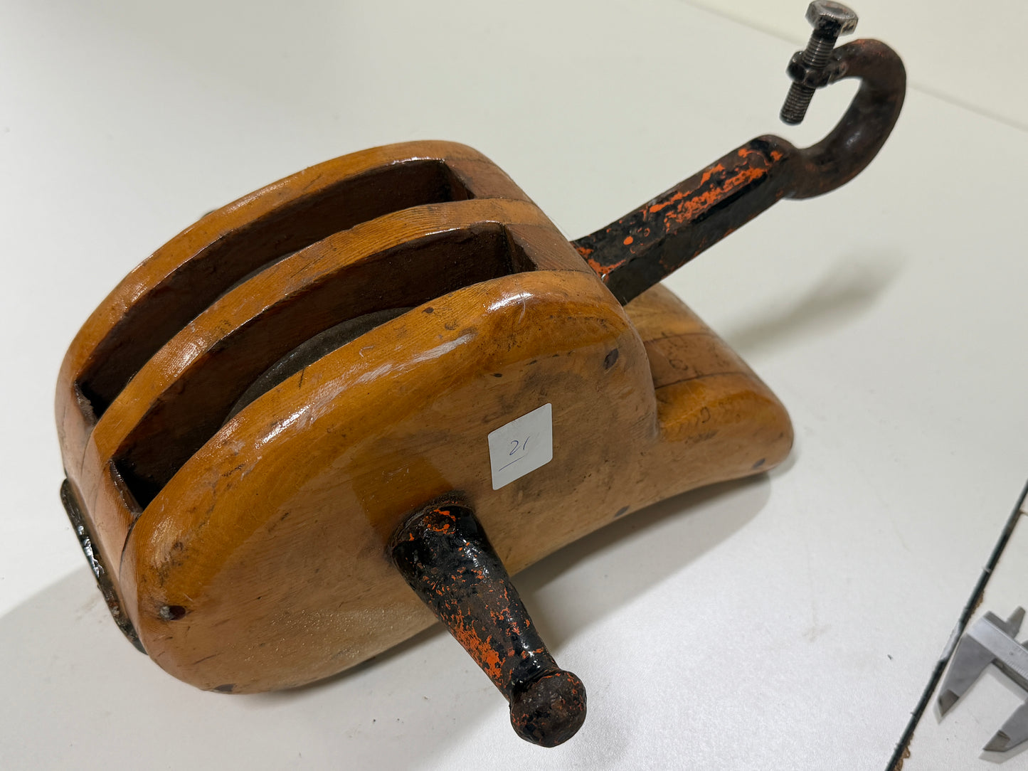 Houten 2 schijfs blok 120 mm tot 18 mm lijn - 21