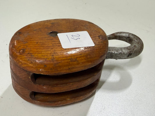Houten 2 schijfs blok 55 mm tot 11 mm lijn - 23