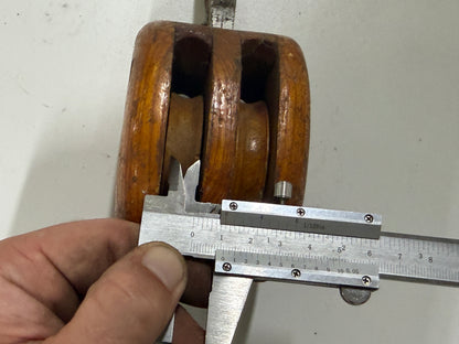 Houten 2 schijfs blok 55 mm tot 11 mm lijn - 23