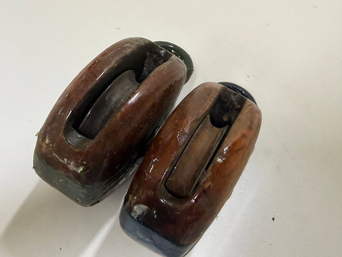 2 Houten 1 schijfs blok 87 mm tot 15 mm lijn - 26